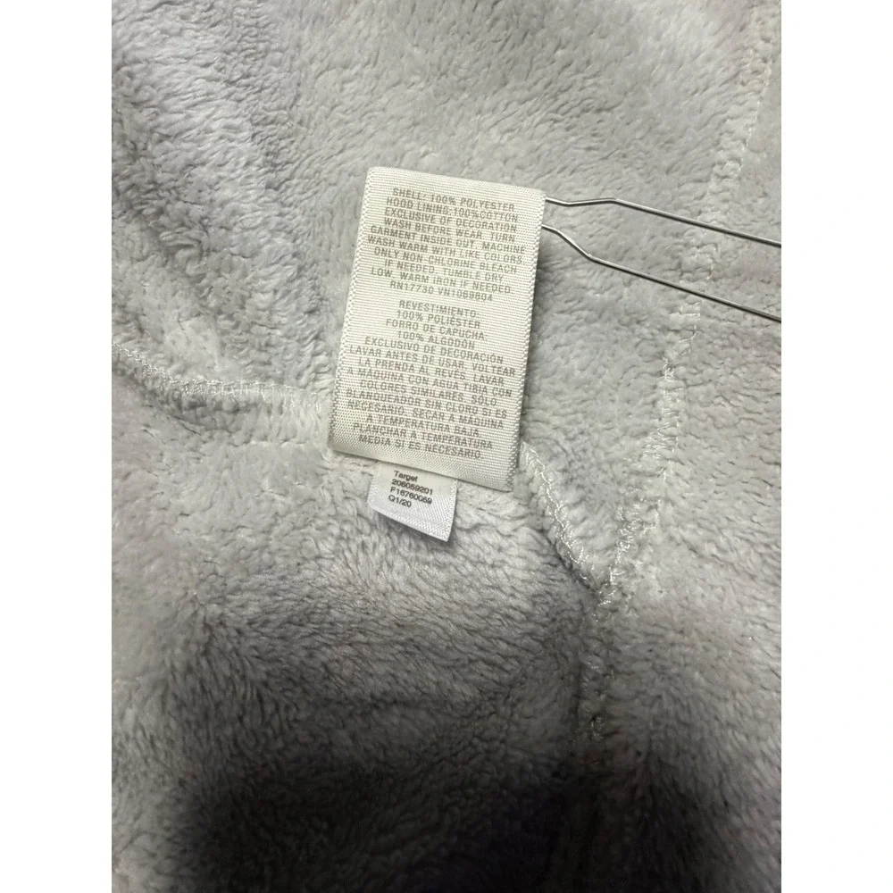 Cloud Island Baby 6-9M Gray Bear Hooded Plush Bathrobe Robe Belted